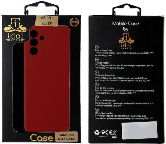 Idol 1991 Velvet Elite Back Cover Σιλικόνης Κόκκινο (Galaxy A34)