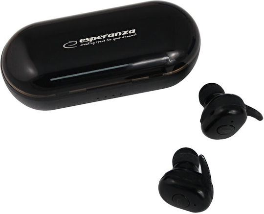 Esperanza EH225K In-ear Bluetooth Handsfree Ακουστικά με Θήκη Φόρτισης Μαύρα