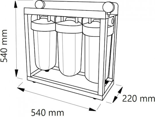 Aqua Filter BBPSCBKDFCBLS10 Wasserfiltrationssystem Zentrale Versorgung Durchmesser 1'' mit Ersatzfilter Aqua Filter FCPS Polypropylene 5μm, Aqua Filter FCCBKDF GAC+KDF,Aqua Filter FCCBL-S Carbon