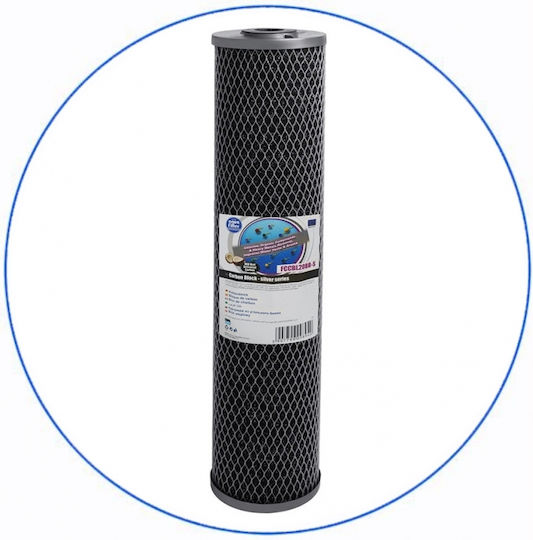 Aqua Filter BBCBKDFCBLS20 Συσκευή Φίλτρου Νερού Διπλή Κεντρικής Παροχής Διατομής 1'' με Ανταλλακτικό Φίλτρο Aqua Filter FCCBKDF GAC+KDF, Aqua Filter FCCBL-S Carbon