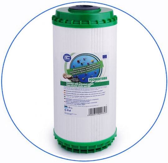 Aqua Filter BBCBKDFCBLS10 Sistem de Filtrare a Apei Dublu Alimentare centrală Filtru cu Diafragmă 1'' cu Filtru de Schimb Filtru Aqua FCCBKDF GAC+KDF, Aqua Filter FCCBL-S Carbon