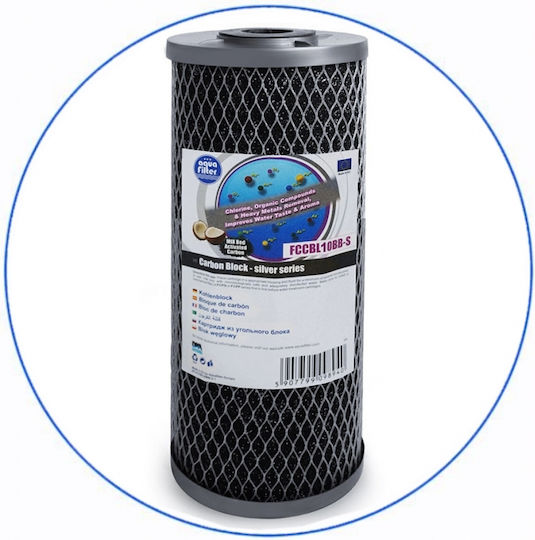 Aqua Filter BBCBKDFCBLS10 Συσκευή Φίλτρου Νερού Διπλή Κεντρικής Παροχής Διατομής 1'' με Ανταλλακτικό Φίλτρο Aqua Filter FCCBKDF GAC+KDF, Aqua Filter FCCBL-S Carbon