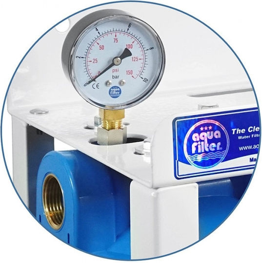 Aqua Filter BBPSCBLS20 Συσκευή Φίλτρου Νερού Διπλή Κεντρικής Παροχής Διατομής 1'' με Ανταλλακτικό Φίλτρο Aqua Filter FCPS Polypropylene 5μm, Aqua Filter FCCBL-S Carbon