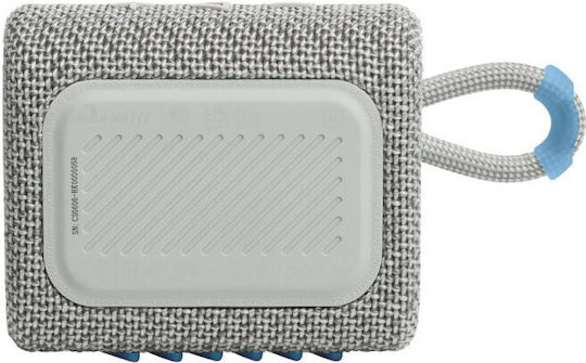 JBL Go 3 Eco Αδιάβροχο Ηχείο Bluetooth 4.2W με Διάρκεια Μπαταρίας έως 5 ώρες Blue White