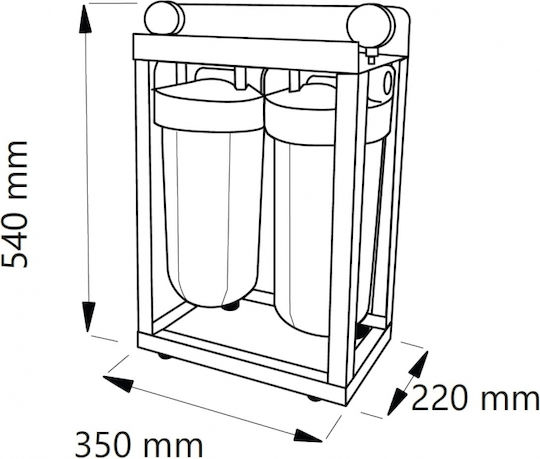 Aqua Filter BBPSCBLS10 Wasserfiltrationssystem Zentrale Versorgung Durchmesser 1'' mit Ersatzfilter Aqua Filter FCPS Polypropylen 5μm, Aqua Filter FCCBL-S Kohle