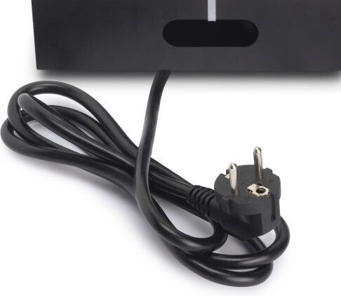 Emuca Atom 26 Διπλή Χωνευτή Πρίζα Ρεύματος με 2 Θύρες USB με Καπάκι Μαύρη