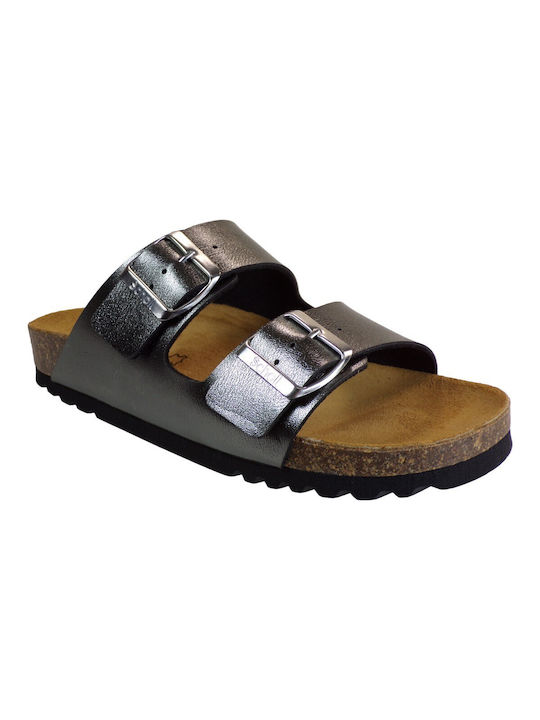 Scholl Anatomic Leather Women's Sandals Silver