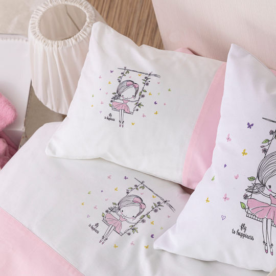 Borea Swing Seturi de cearșafuri pentru bebeluși Pentru Patut Bumbac Roz 120x170buc 3buc