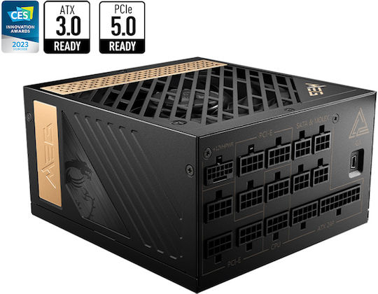 MSI MEG Ai1300P PCIE5 1300W Μαύρο Τροφοδοτικό Υπολογιστή Full Modular 80 Plus Platinum