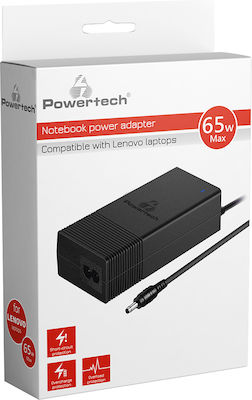 Powertech Încărcător Laptop 65W 20V 3.25A pentru Lenovo cu Cablu de Alimentare Detasabil