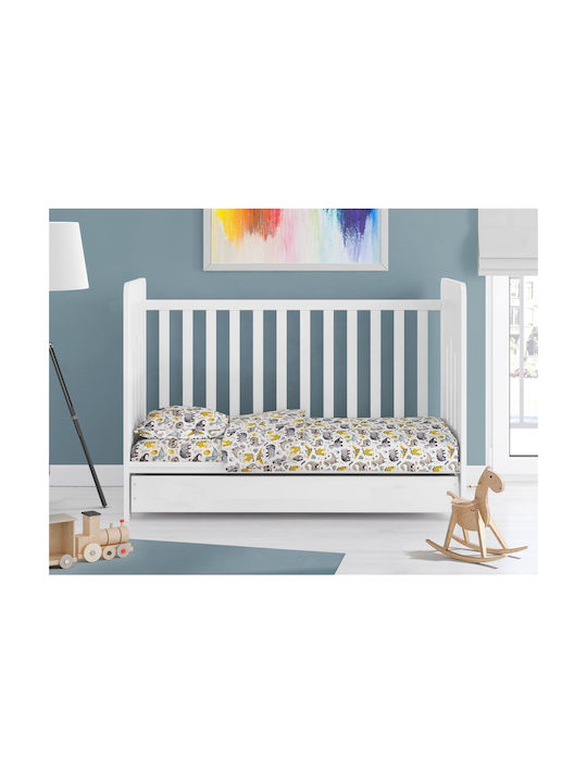 Dimcol Dino Baby Sheet Crib Cotton Fitted 516 70x140cm