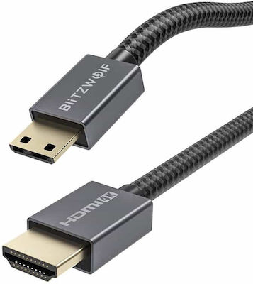 BlitzWolf HDMI 2.0 Braided Cable HDMI male - HDMI male 1.2m Black