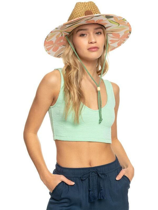 Roxy Pina To My Colada Printed Γυναικείο Ψάθινο Καπέλο Μπεζ