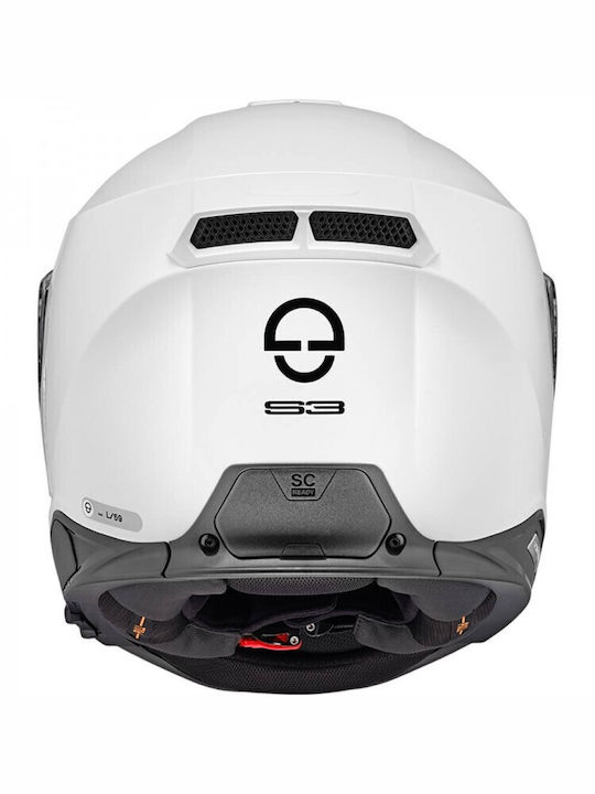 Schuberth S3 Glossy White Motorcycle Helmet Full Face ECE 22.06 with Pinlock and Sunvisor