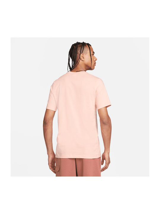 Nike Ανδρικό T-shirt Πορτοκαλί με Στάμπα