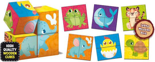Lisciani Giochi Cubes and Puzzle Montessori Educational Game Knowledge made of Wood for 1-4 Years Old