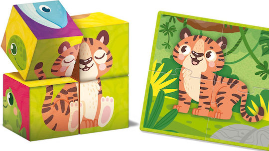 Lisciani Giochi Cubes and Puzzle Montessori Educational Game Knowledge made of Wood for 1-4 Years Old