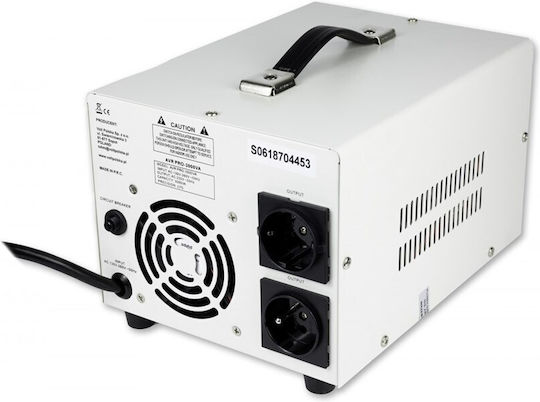 Volt Polska AVR PRO Spannungsstabilisator 3000VA mit 2 Steckdosen Strom