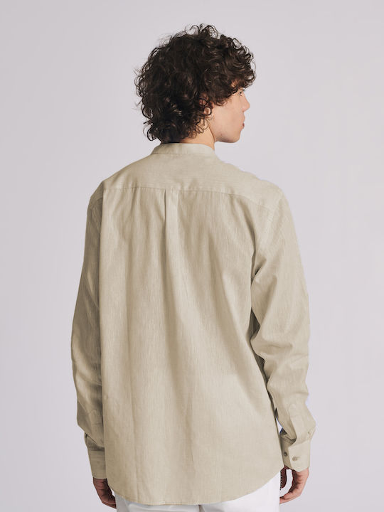 Staff Men's Shirt Long Sleeve Linen Beige