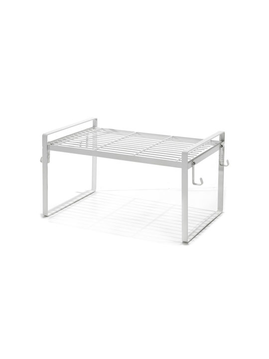 ArteLibre Kitchen Organizer Racks Metallic in White Colour 21x33.5x18cm