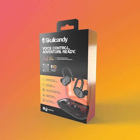 Skullcandy Push Active In-ear Bluetooth Handsfree Ακουστικά με Αντοχή στον Ιδρώτα και Θήκη Φόρτισης Black / Orange