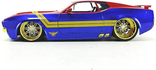 Jada Toys Marvel Captain Marvel 1973 Ford Mustang Mach 1 Sammelbare Figuren Replik in Maßstab 1:24