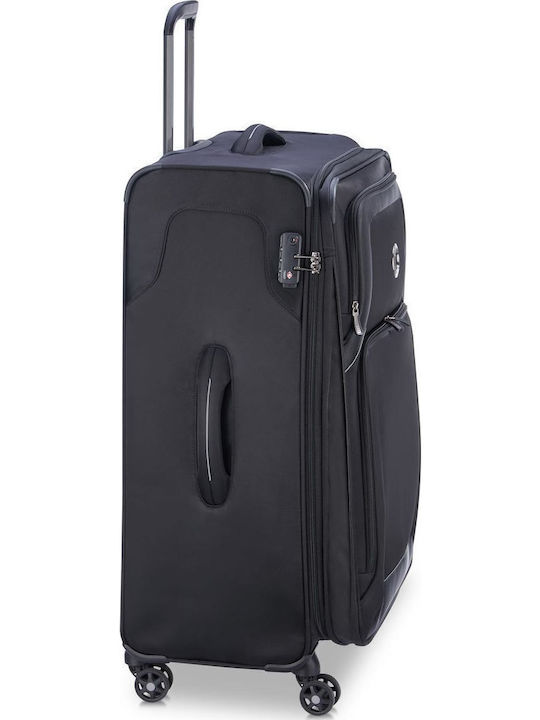 Delsey Optimax Großer Reisekoffer Weichschalen Schwarz mit 4 Räder Höhe 70.5cm 328582000T9