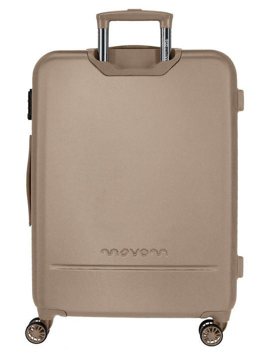 Movom Galaxy Große Hartreisetasche Beige mit 4 Rädern Höhe 78cm