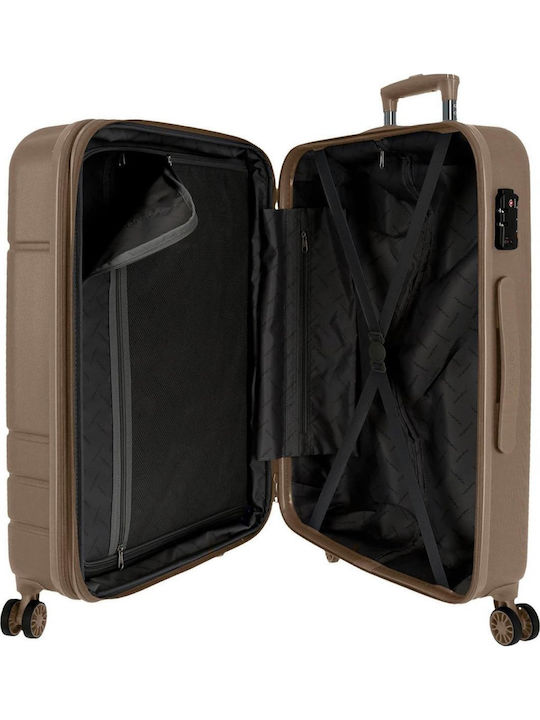 Movom Galaxy Große Hartreisetasche Beige mit 4 Rädern Höhe 78cm