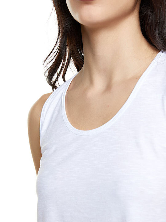 Women's Summer Cotton Sleeveless White Blouse