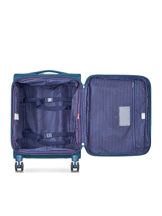 Delsey Montmartre Air Cabin Fabric Suitcase Light Blue with 4 Wheels Height 55cm