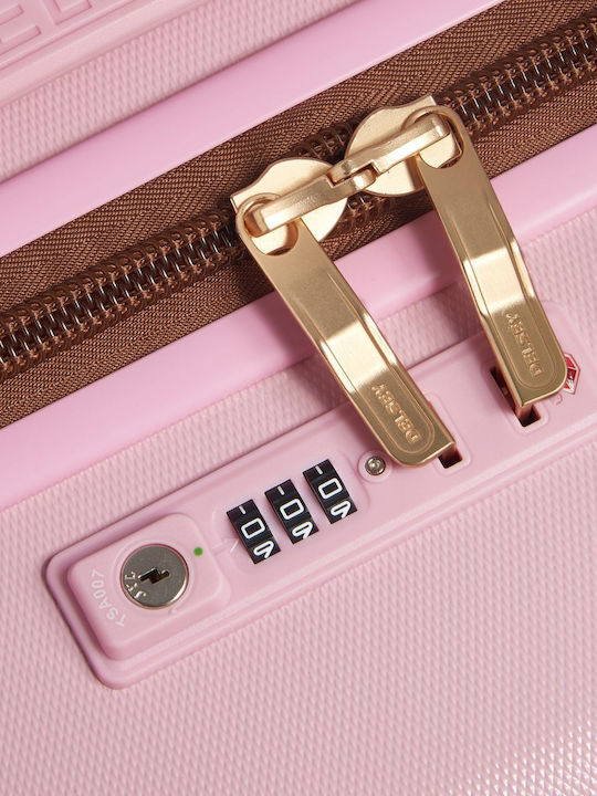 Delsey Freestyle Large Hard Pink Suitcase With 4 Wheels Height 82cm