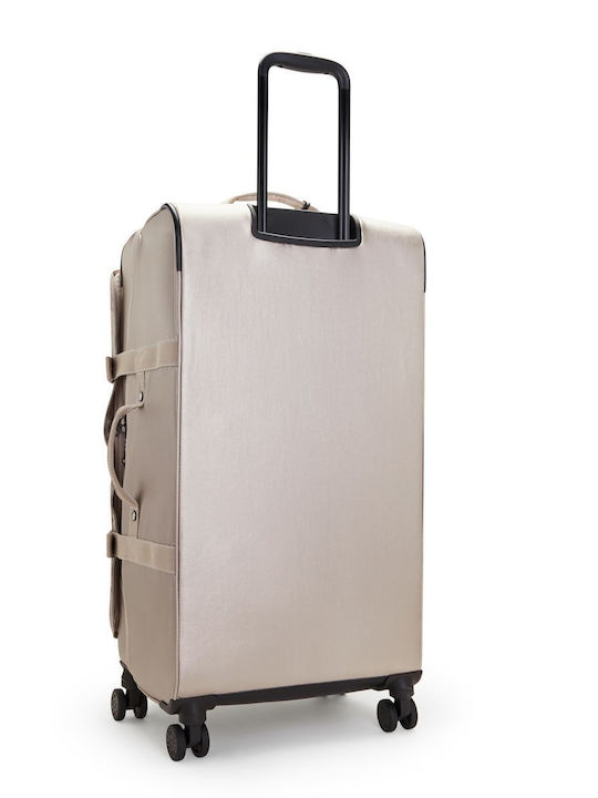 Kipling Spontaneous Μεγάλη Βαλίτσα Ταξιδίου Υφασμάτινη Ασημί με 4 Ρόδες Ύψους 78εκ.