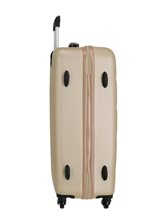 Roll Road Flex Mittlerer Hartschalenkoffer Gold mit 4 Rädern Höhe 65cm