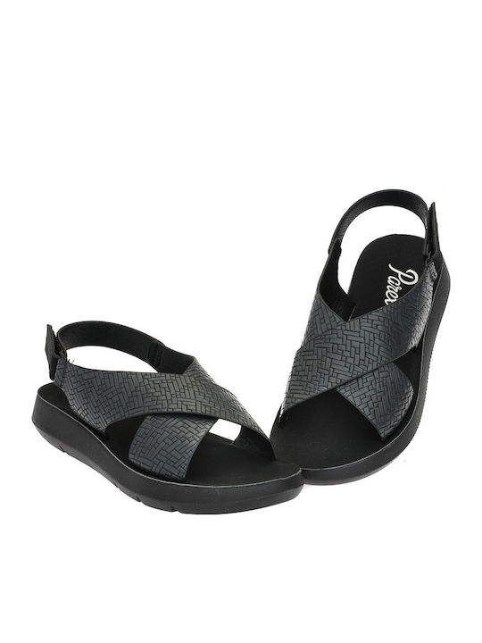 Women's Flat Sandals in Black Color