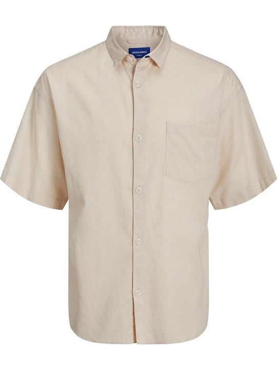 Short-sleeved Linen Shirt Moonbeam