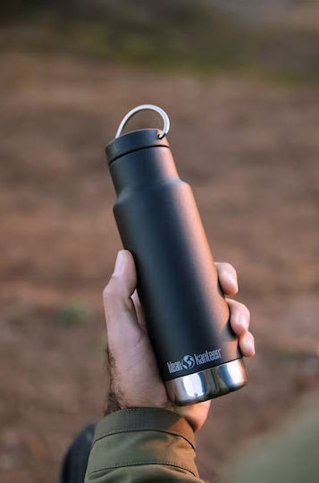 Klean Kanteen Classic Narrow Loop Thermos Bottle Stainless Steel BPA Free 350ml Black with Loop