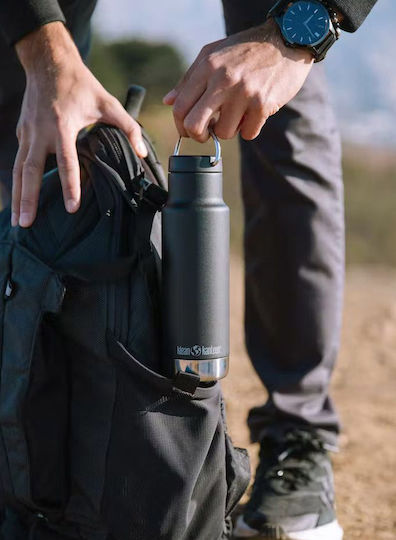 Klean Kanteen Classic Narrow Loop Thermos Bottle Stainless Steel BPA Free 350ml Black with Loop
