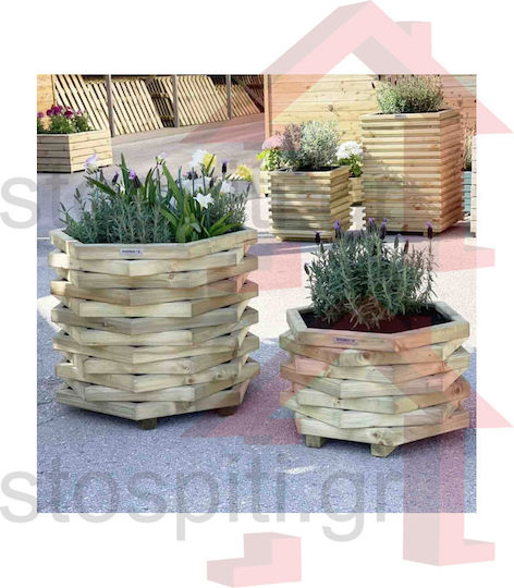 Showood Pot Wooden 55x55x34cm.