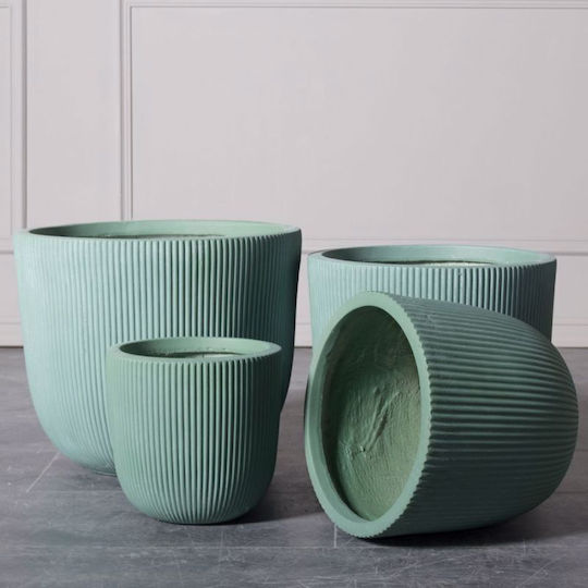 Supergreens Stripe Саксия Керамика Зелен 24x24x23εκ.