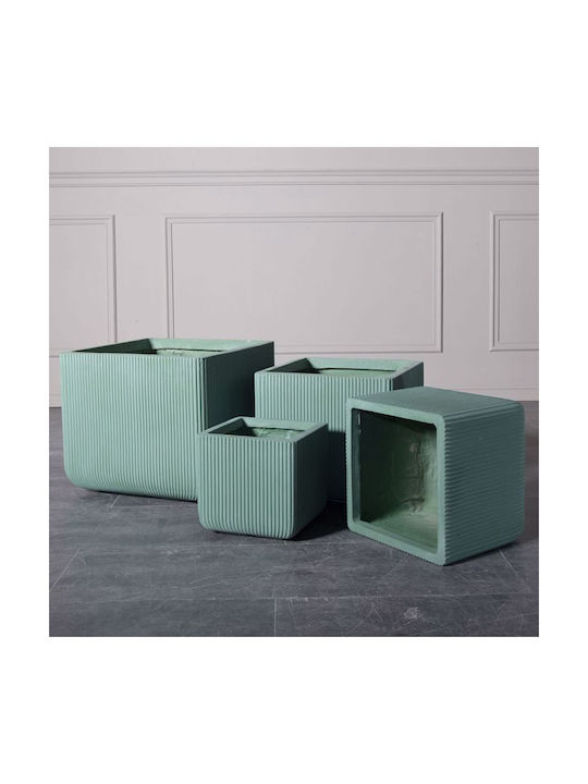 Supergreens Stripe Κασπώ Κεραμικό Πράσινο 24x23x23εκ.