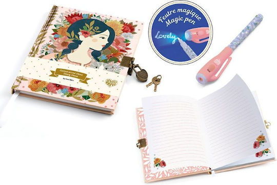Djeco Diary Magic Marker Girl Notebook Ruled with Padlock Multicolour