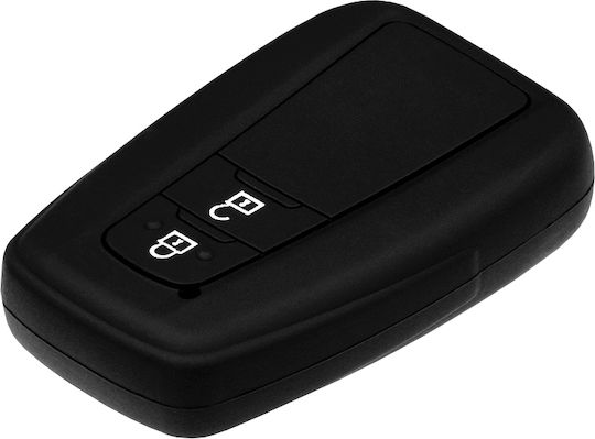 Silicone Car Key Cover Case with 3 Buttons for Toyota C-HR Black
