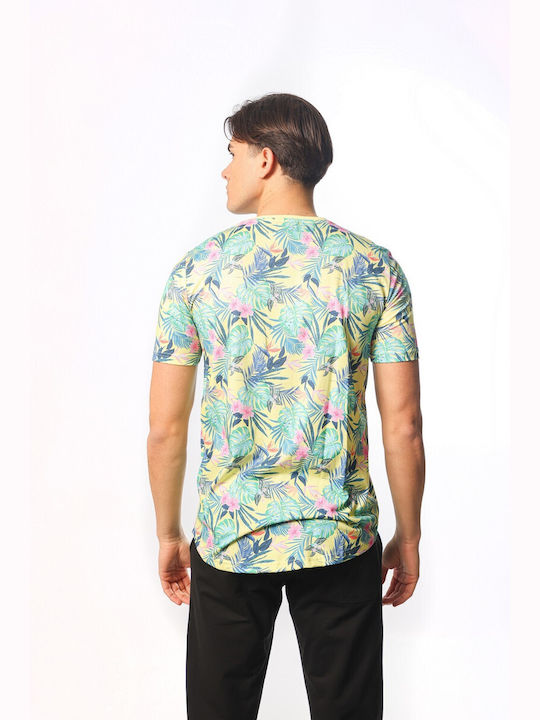 Paco & Co Ανδρικό T-shirt Mint Floral