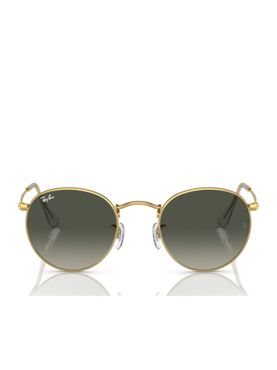 Ray Ban Round Metal Unisex Sunglasses with Gold Metal Frame and Green Gradient Lens RB3447 001/71
