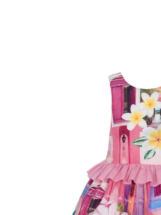 Παιδικό Φόρεμα Αμάνικο Floral Ροζ