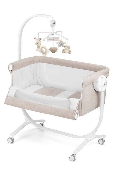 Cam Cradle Cullami with Mattress, Side Opening, and Wheels Beige