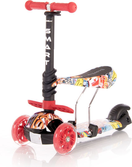 Lorelli Kids Scooter Foldable Smart 2021 3-Wheel with Seat for 3+ years Years Red