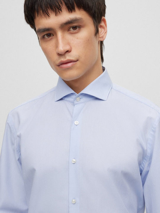 Kason Long-sleeved Cotton Shirt Light Blue