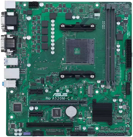 Asus Pro A520M-C II/CSM Motherboard Micro ATX με AMD AM4 Socket 90MB18F0-M0EAYC